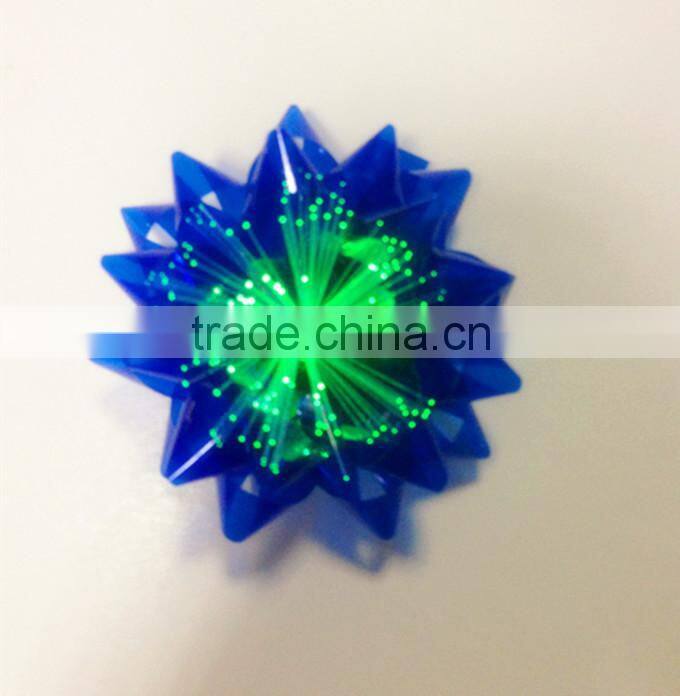 Glitter Blue Star Butterfly Ribbon Bow with Batterfy and Changing Colors for gift packing