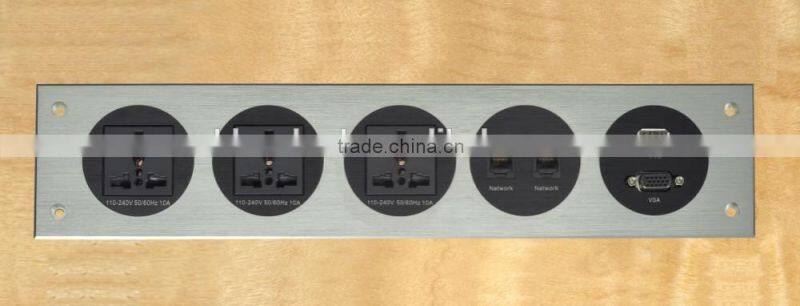 Alluminium alloy panel motorized desktop / wall Socket