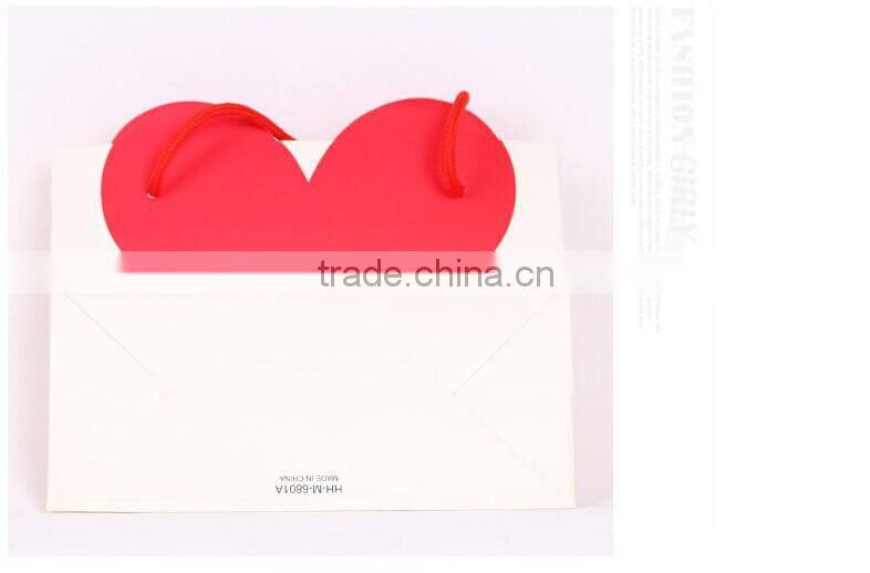 Dongguan trade assurance factory supply loving and joyful handbags wholesale and custom-made white cardboard bag gift bags