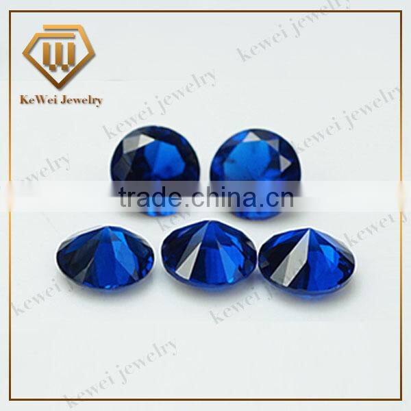 Low price loose gemstone round shape 113# blue synthetic spinel for jewelry