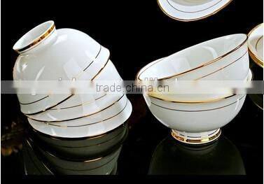 58 pcs gold rim porcelain dinner set luxury design dinner set