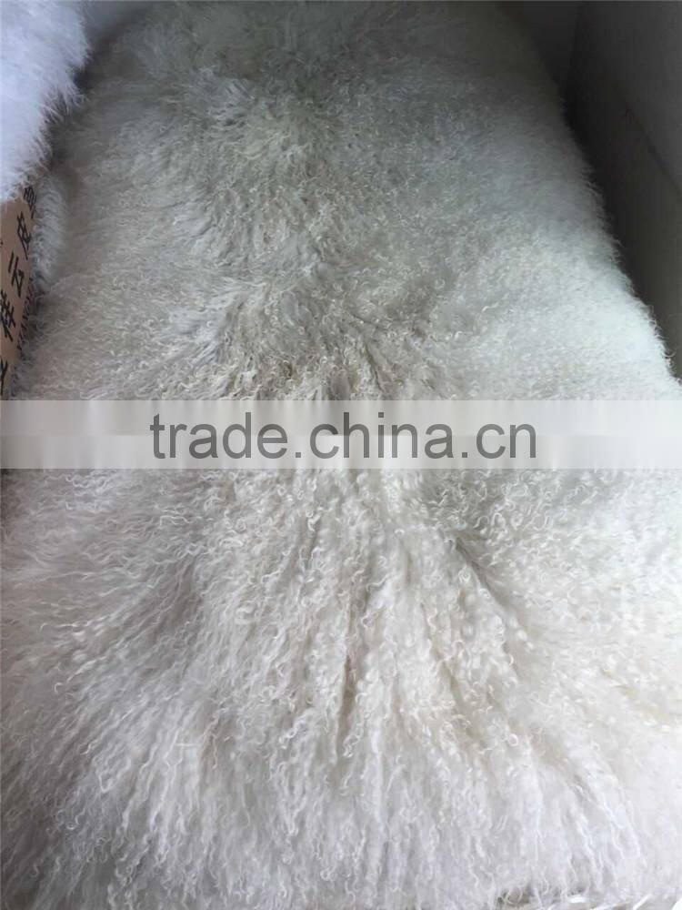 100% Long Hair Mongolian Lamb Fur Skin / Sheep Fur Plate