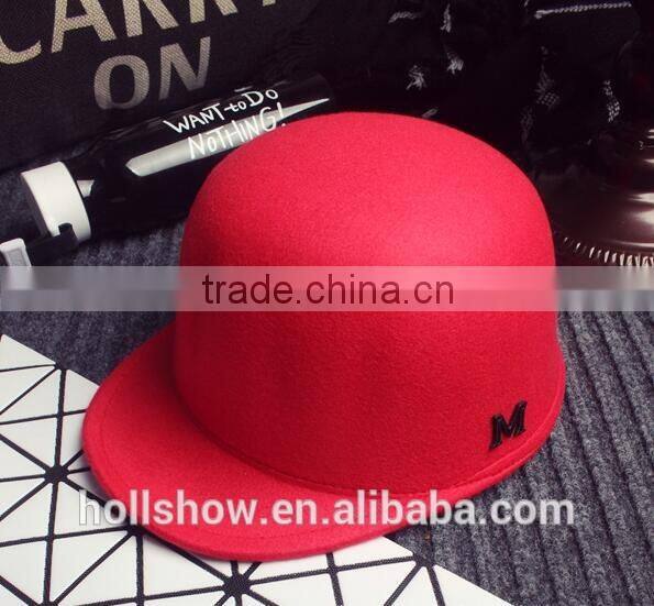 Outdoor Riding Hunting Vintage London Letter M Applique Women Wool Felt Equestrian Cap