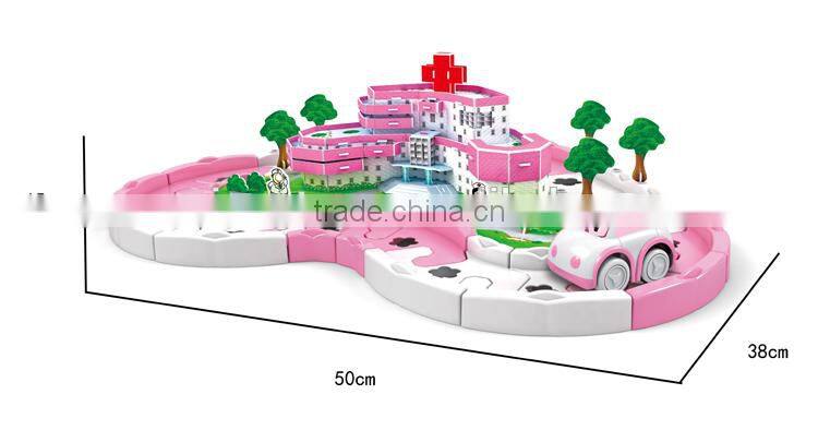 DIY toy gift love hospital toy robcar poli set for kids