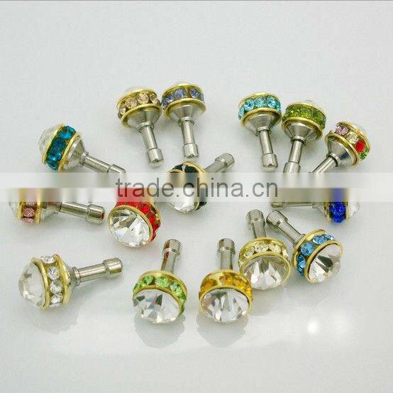 P0831 Crystal Pave Ball Earphone Jack Dust Plug,Phone Charm