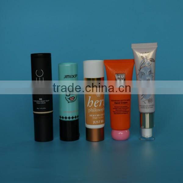 High quality 30mm black PE plastic cosmetic packaging tubes with airless pump