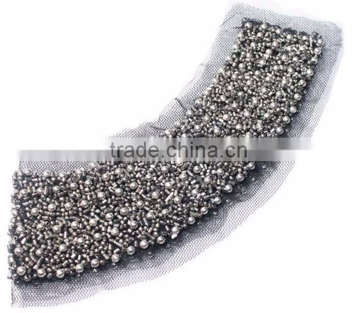 Factory Wholesale Customize Handmade Glass Beaded Metallic Color False Collar neck designs for garments accessories