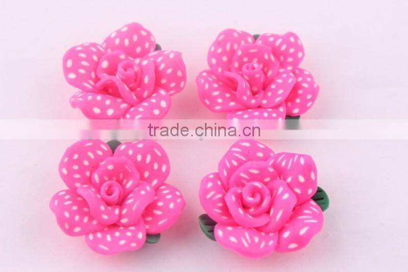 AAA Quality lime green clay flower beads in bulk!wholesale loose chunky polymer clay flower shaped beads for jewelry!