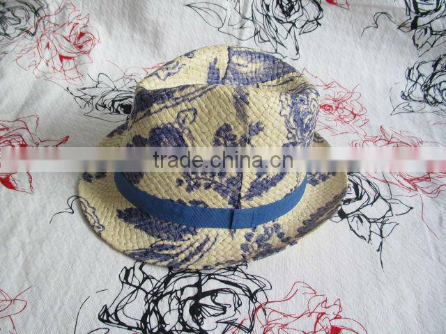 summer straw fedora hat for lady