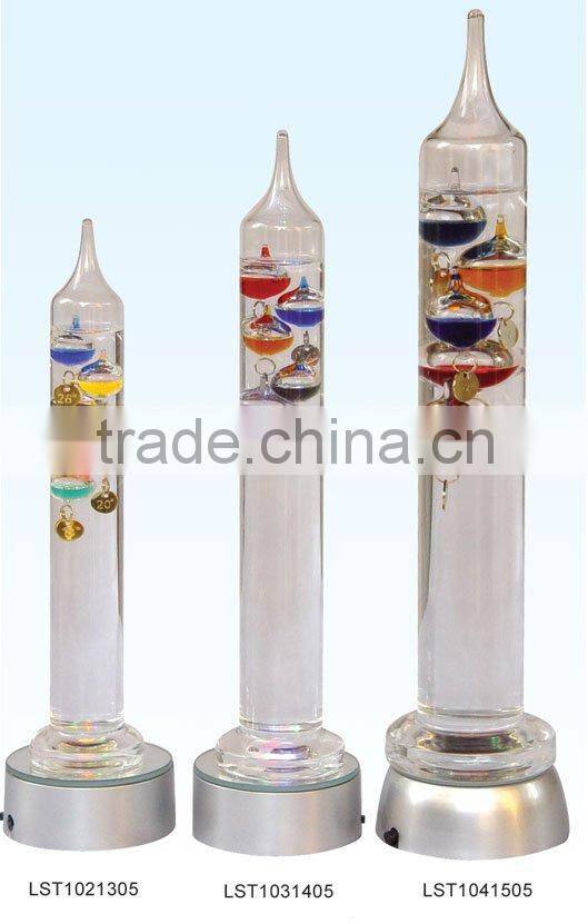 Galileo Thermometer with LED Base