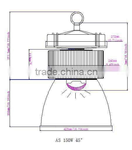 Industrial lighting 150w warehouse led high bay light made in China