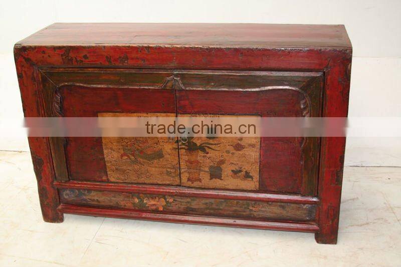 Chinese Antique Mongolia Two Door Cabinet