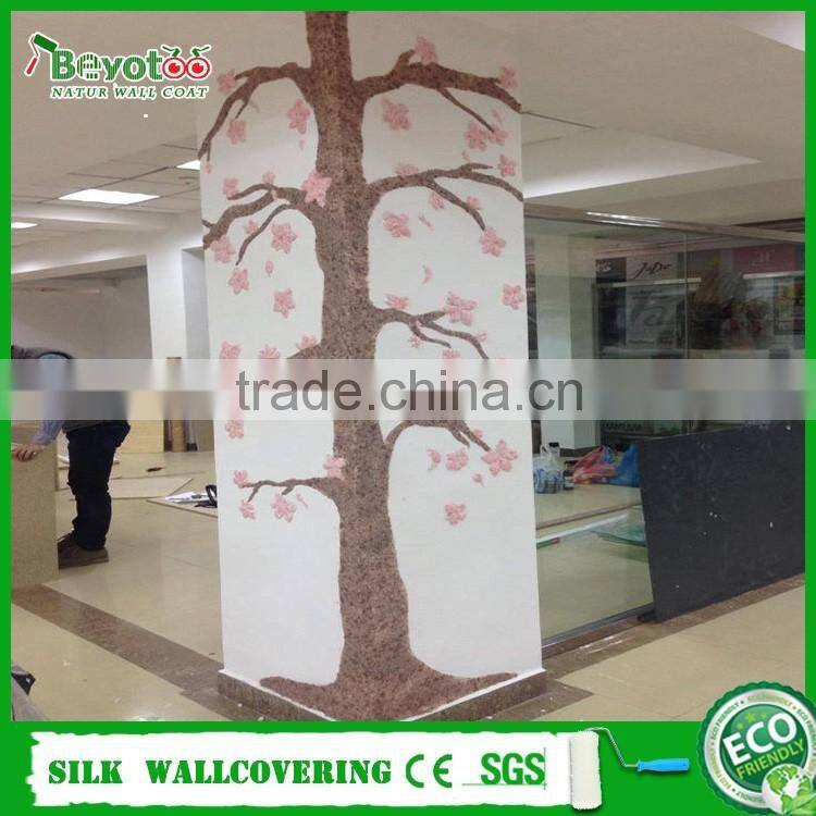 3D wall panel cotton wall coat fibre decor wall coating