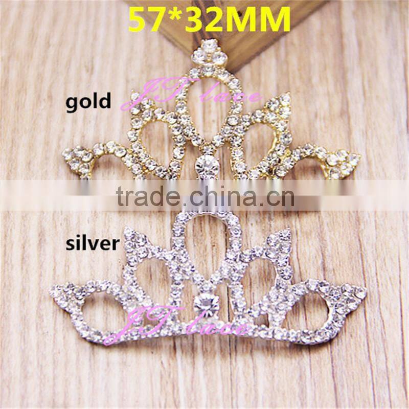 4 size metal crown button-White Silver Crown Rhinestone Decorative Metal Shank Buttons