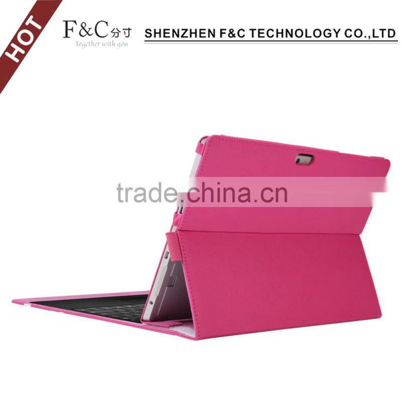 2015 PU Leather Folio Stand Cover for Microsoft Surface Pro 4 Case 12.3 inch