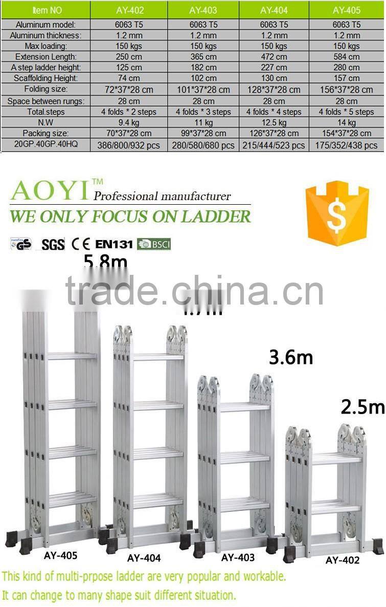 buy direct from china factory en 131 multi-purpose aluminum ladder
