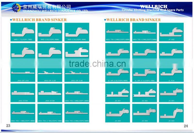 Wellrich Sinker for circular knitting machine