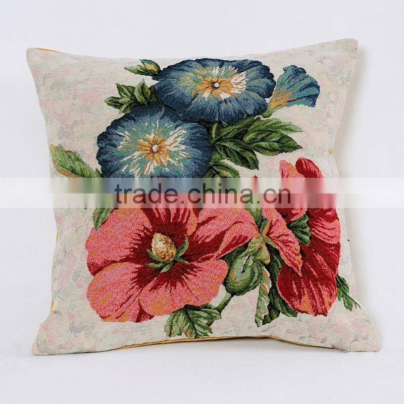2016 hotesale 100% cotton wholesale printed style fancy flower cushion
