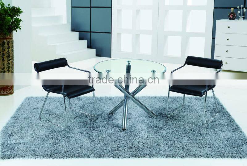 fashion design tempered glass round dining table