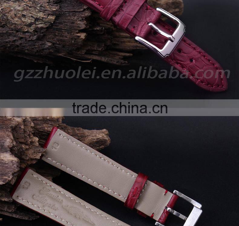 Hot fashion 18mm genuine alligator customized leather Watch strap wholesale