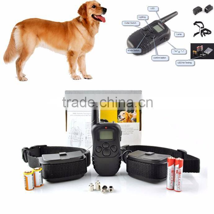 300 meters Dog control collar for 2Dogs with LCD Display