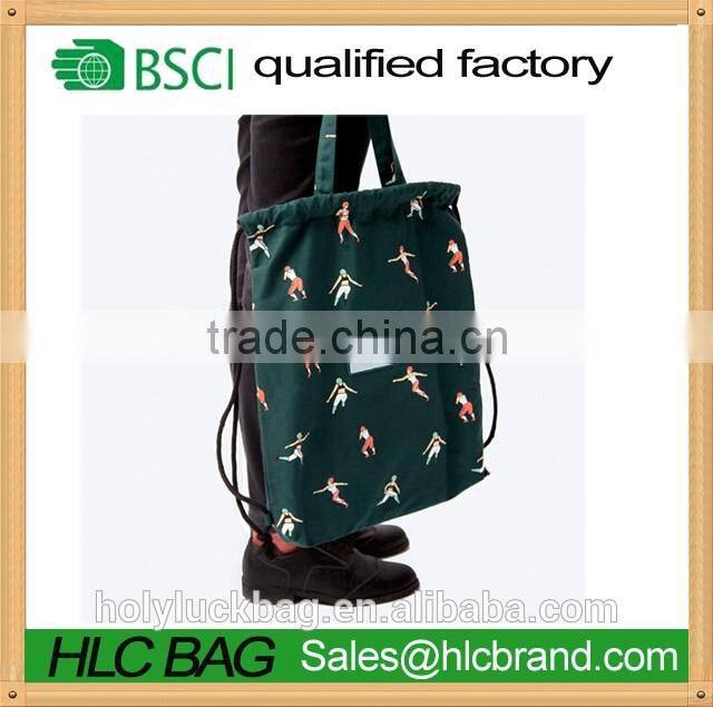 New Fashion cotton drawstring backpack bag with handle