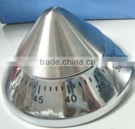 Cute Stainless Steel Pyramid Shaped Kitchen Mechanical Timer