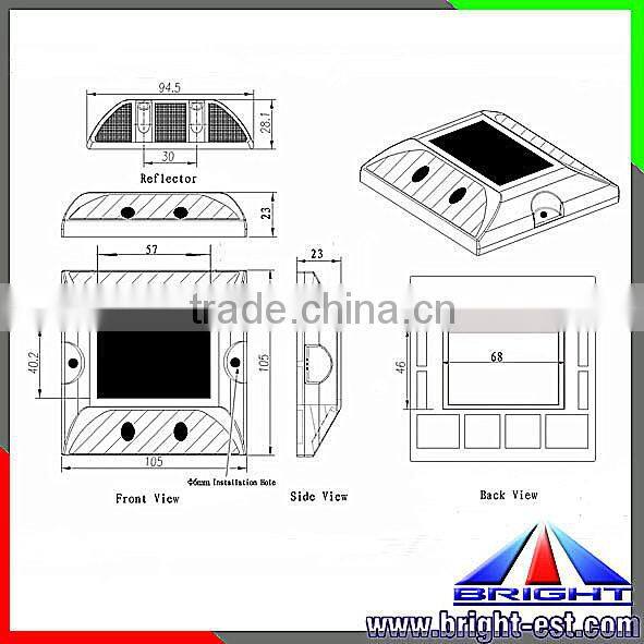0.3WP 3.87V/100mA LED Solar Road Stud light, 2/3pcs led solar road markers, waterproof flashing reflective led solar road stud
