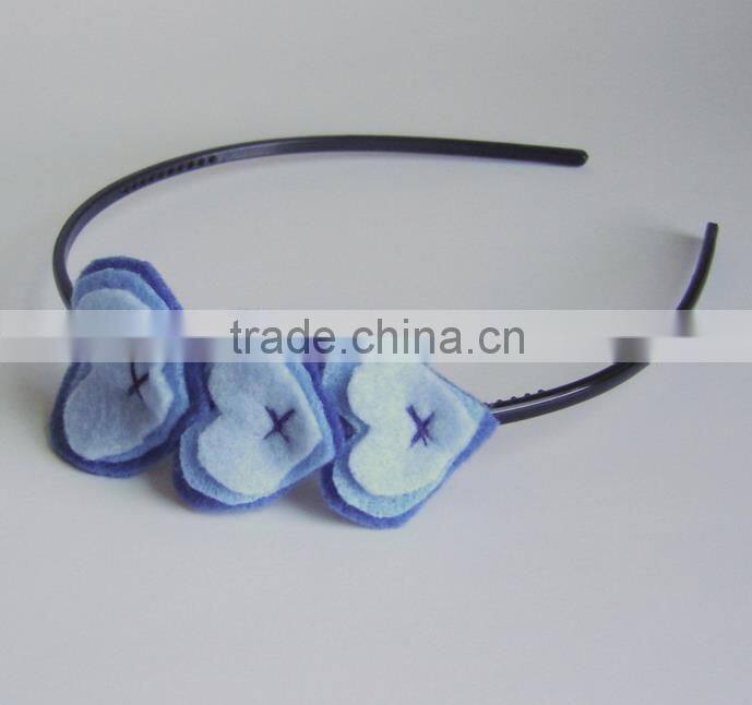 Hot Sale Heart Shape Felt Headband For Pretty Baby Girls