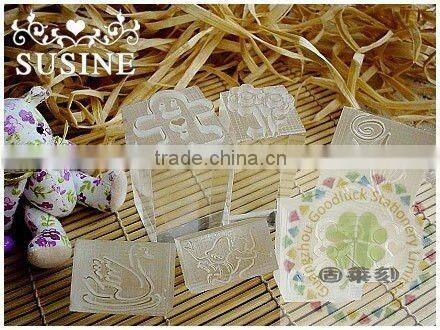 Custom crystal logo pre inked making clear soap stamps