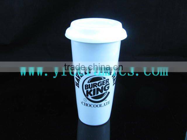 YF11003 ceramic mug with silicon lid
