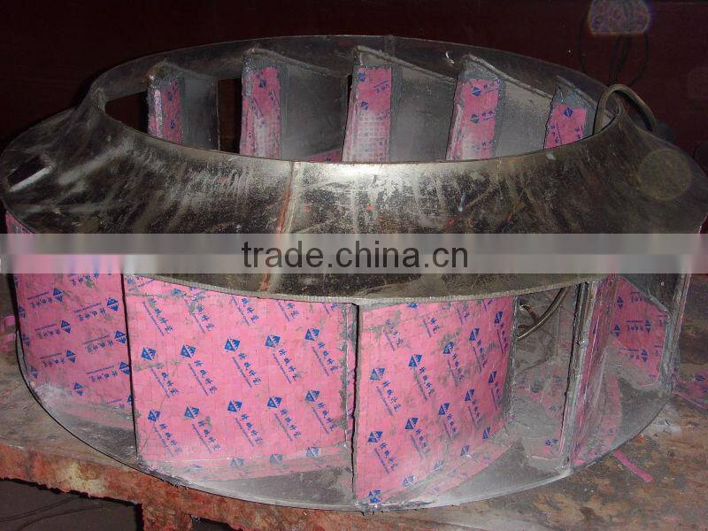 Mining impact&wear resistant 95% alumina ceramic lining fan impeller