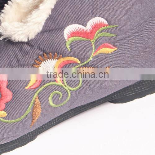 plush embroidery woman Gender ladies slipper boots