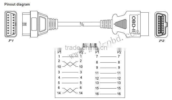 J1962M to J1962F OBD II Extension Cable 5ft