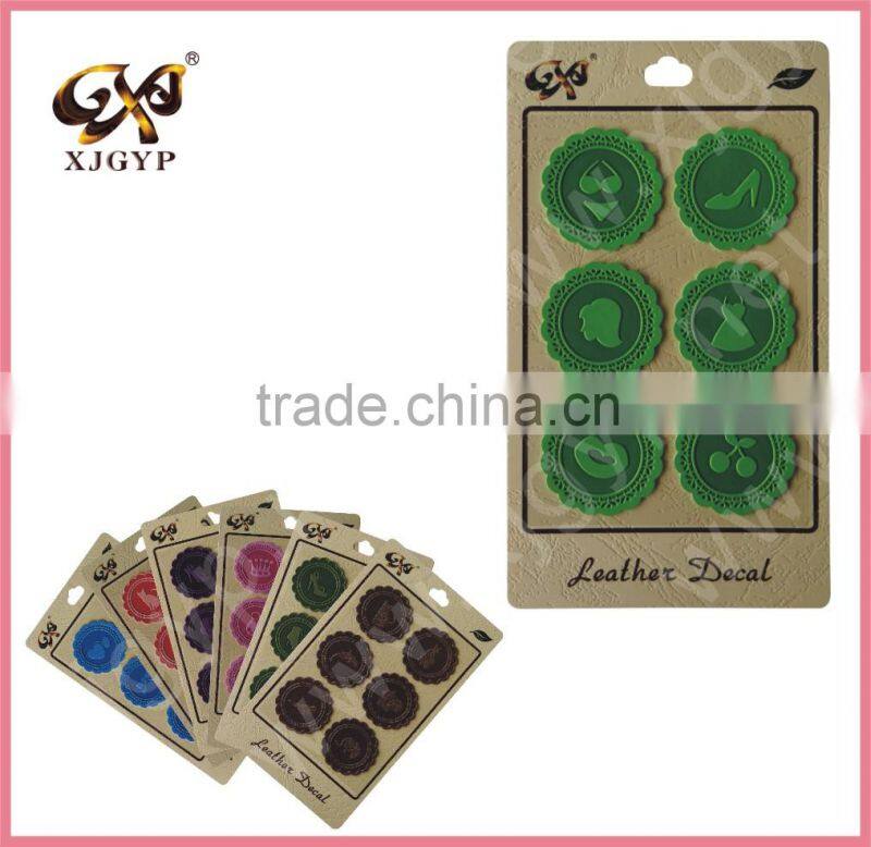 PU leather sticker for laptop/holiday decorative sticker/eco-friendly PU leather sticker