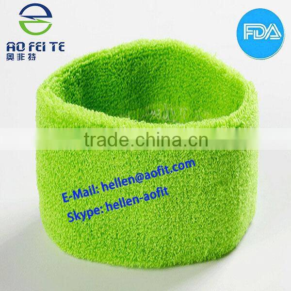 Aofeite sports elastic terry cloth cotton sweat headband