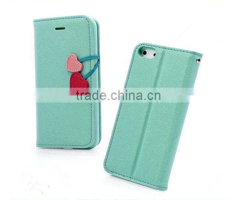 2015 Hot Selling Little Cherry Mobile Phone Case Flip Leather Case For iPhone