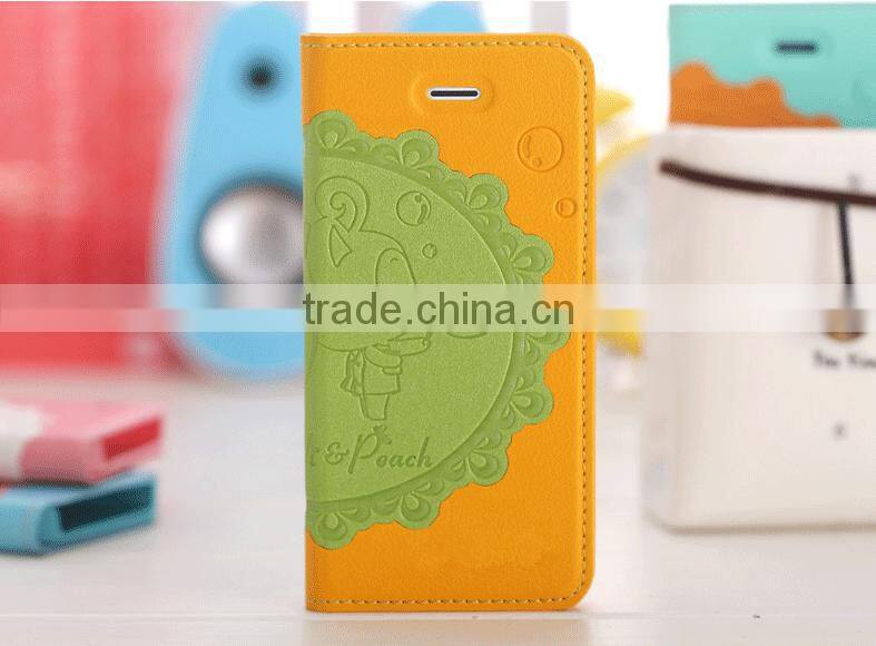 2015 Hot Selling Cartoon Flip Mobile Phone Case Cute Phone Cover For iPhone