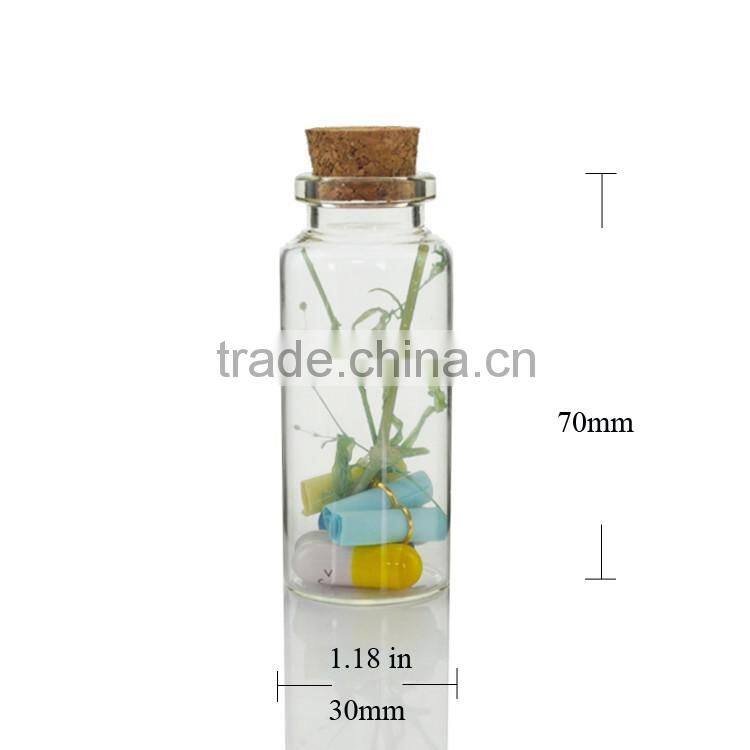 Tiny Clear Glass Jars Bottles with Cork Stoppers for DIY/Arts & Crafts/Projects/Decoration/ Party Favors