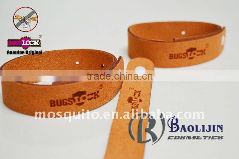 Any dedign microfiber& leather natural mosquito repellent bracelet bangles