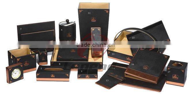 Customerized square leather tissue box for sale