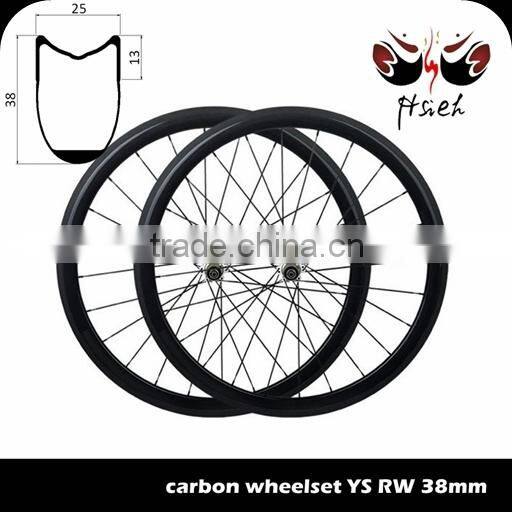 20.5mm / 25mm width 38mm carbon tubular wheels 700C wheels, superlight carbon tubular wheels for road bike