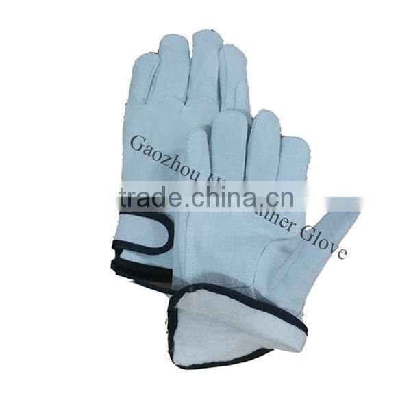 Pig leather Driver working leather gloves