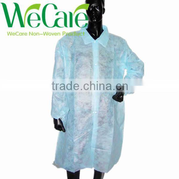 disposable non woven white 3 pockets lab coat