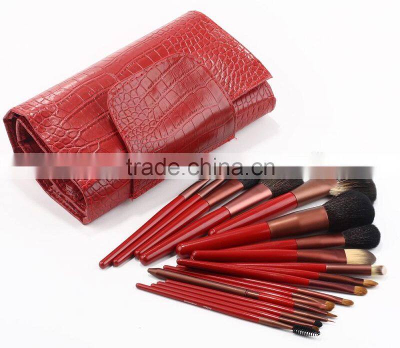 Superior quality Crocodile pattern 15pcs red Up brushes
