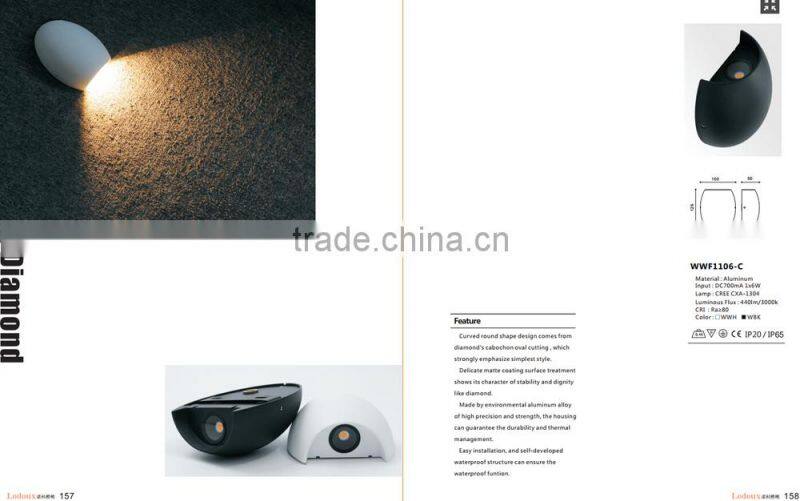 6w Diamond mordern cob led wall bracket light