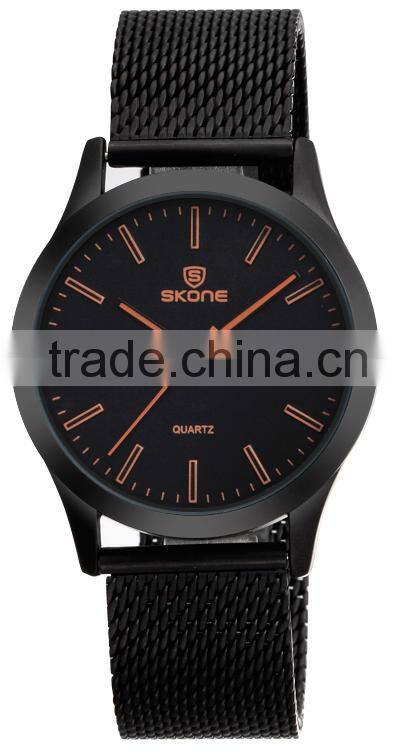 skone brand 7345 Black face Chinese Wholesale Watches ip black woven