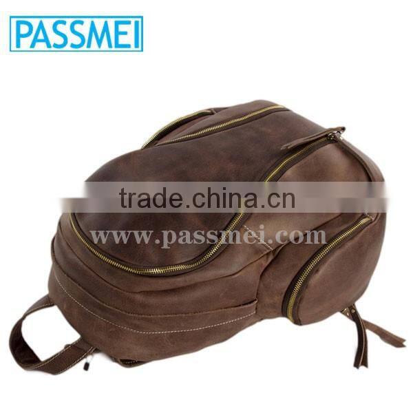 Vintage Genuine Crazy Horse Leather Backpack