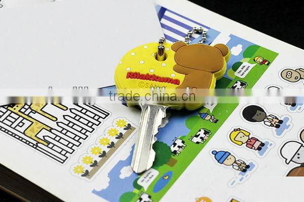 Cute Yellow Bear Design Silicone Key Chain