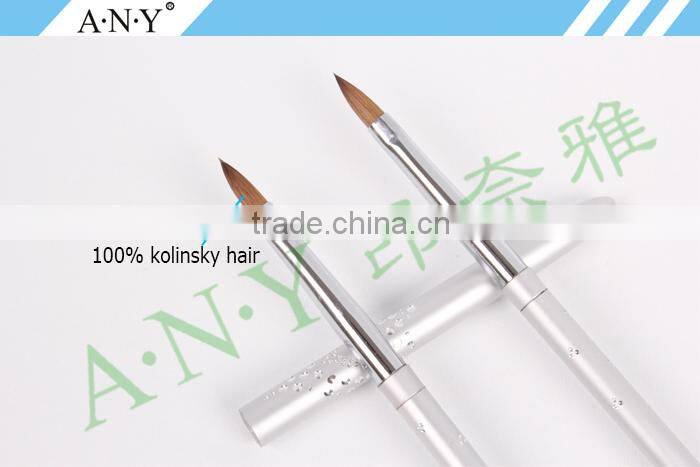 ANY Metal Handle 3D Acrylic Nail Brush/Professional Nail Art Brushes Manufacturer